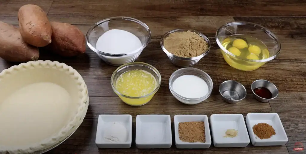 Ingredients for Sweet Potato Pie