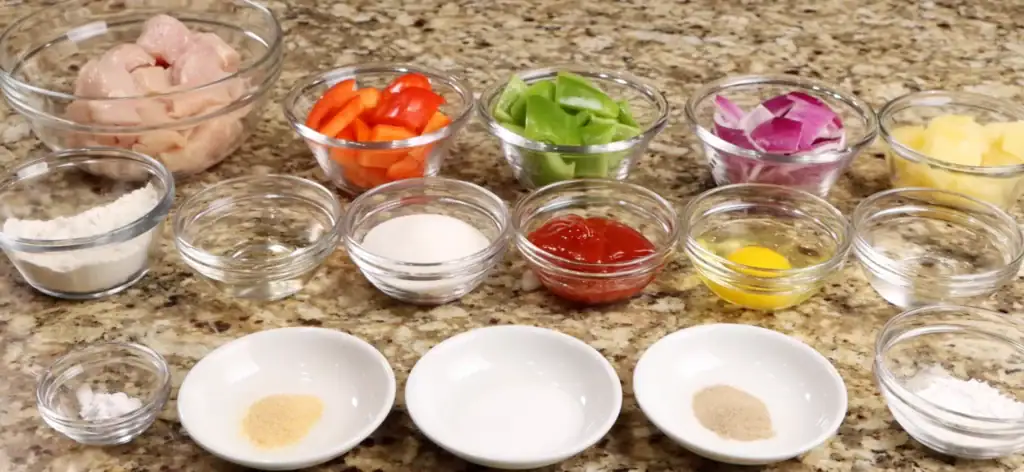 Ingredients for Sweet and Sour Chicken
