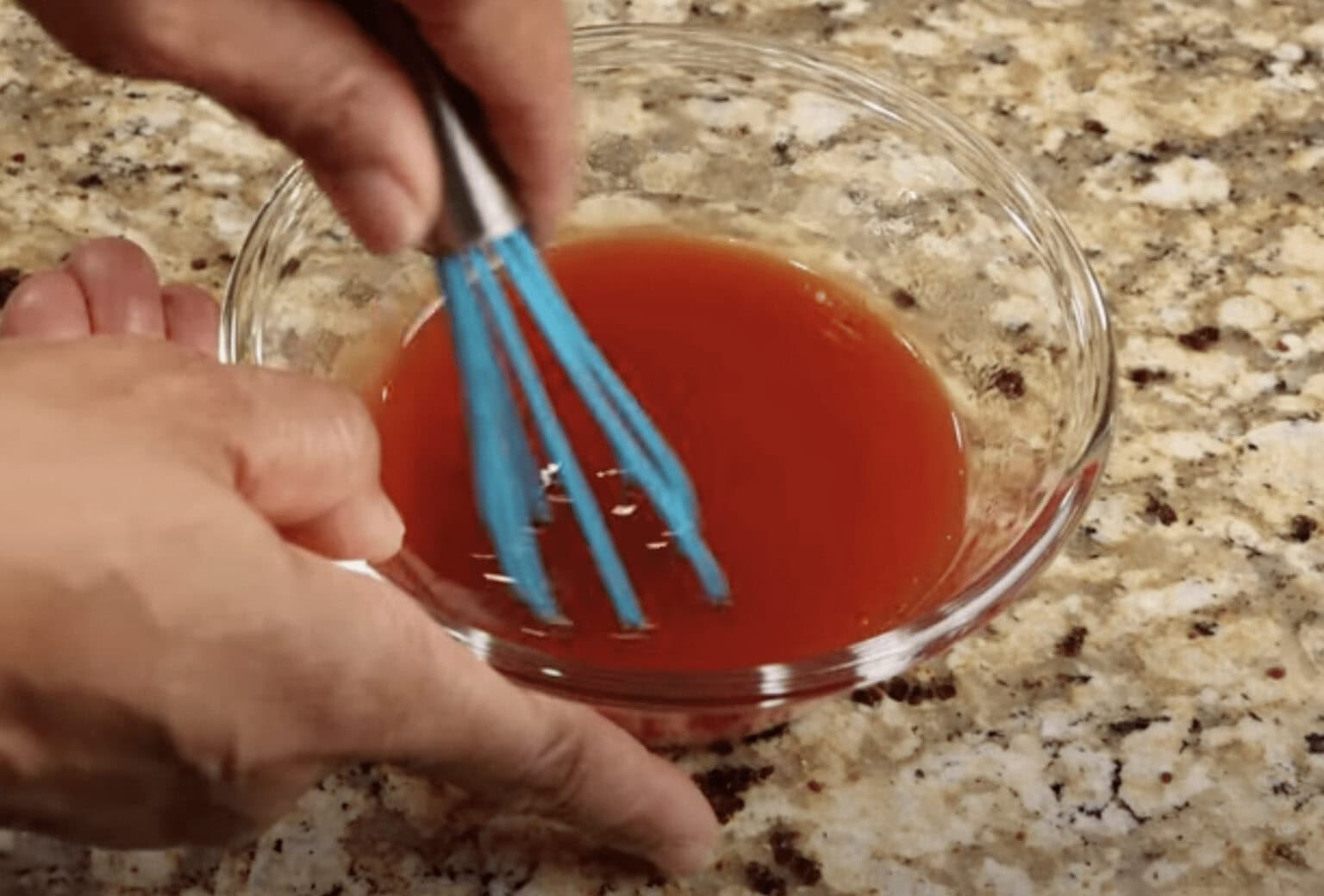 Making the sauce for Sweet and Sour Chicken