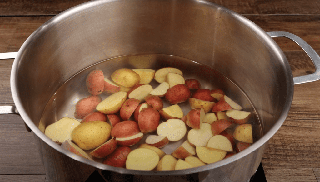 red potatoes yellow potatoes boiling 