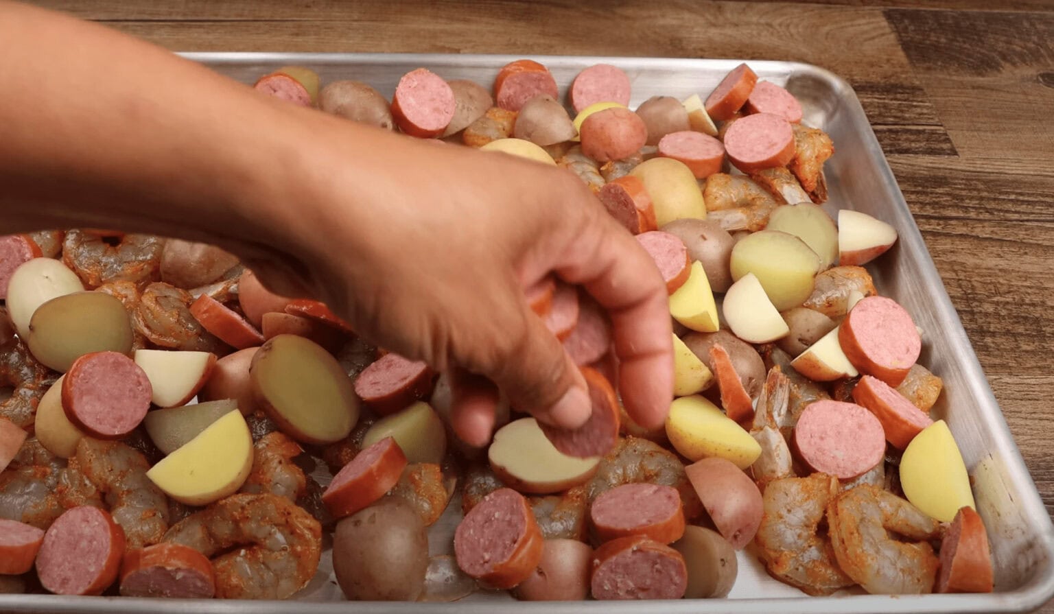 sheet pan shrimp and sausage 
shrimp boil 