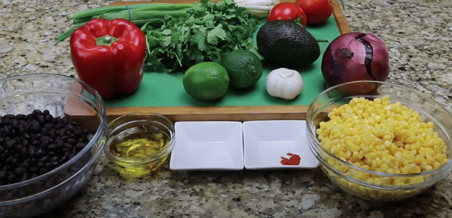 Black bean salad ingredients