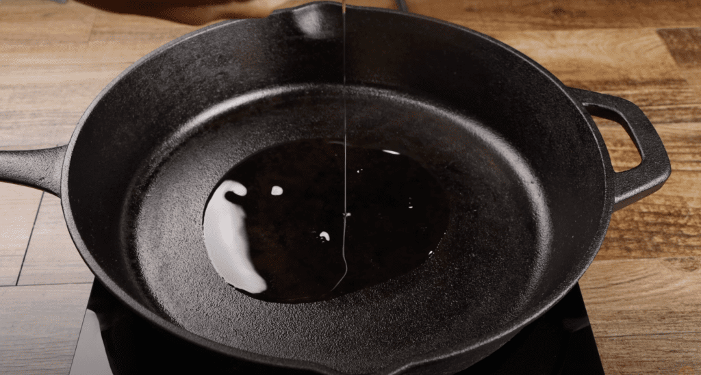 cast iron skillet and oil