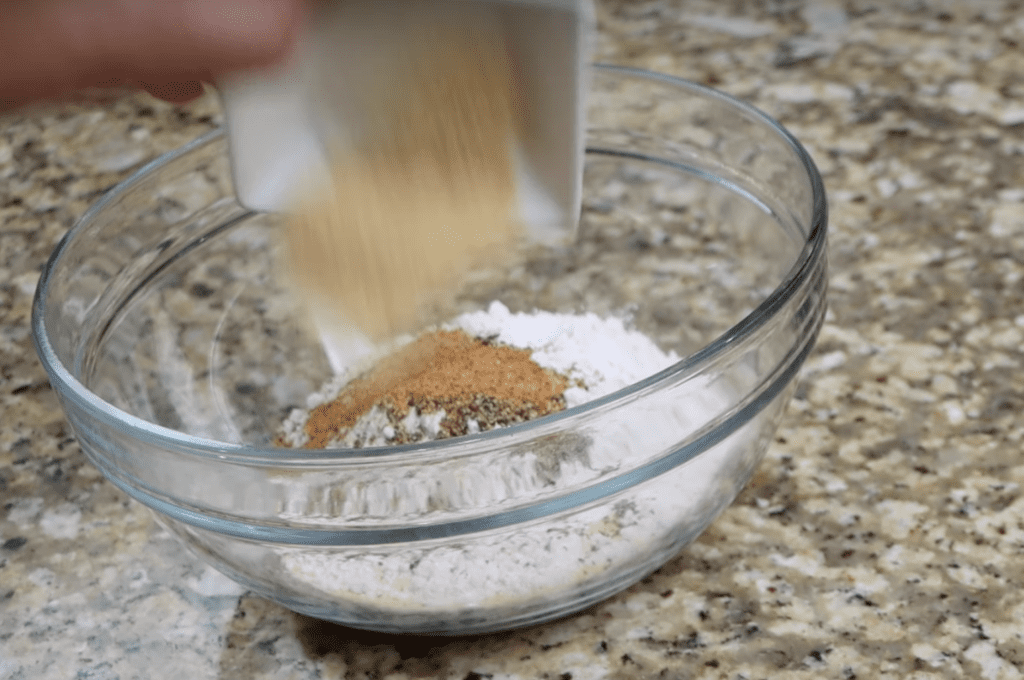 flour, cornmeal and seasoning