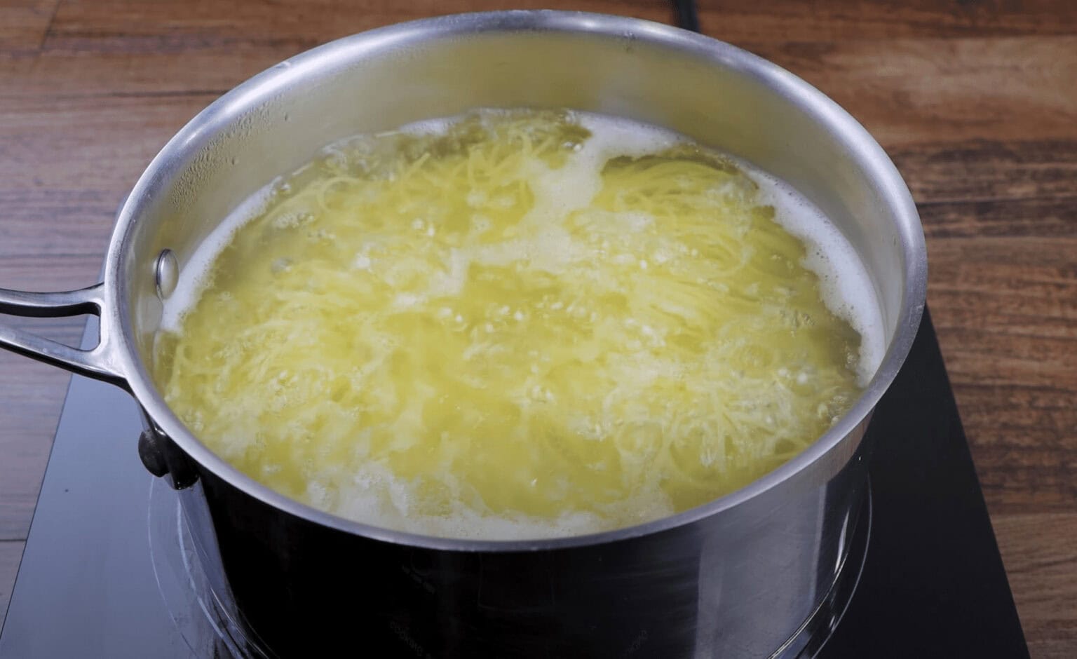 pasta and water