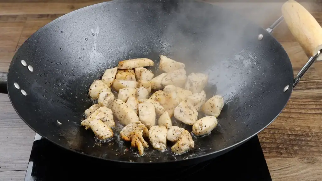 Cooking the Chicken for Chicken Fried Rice