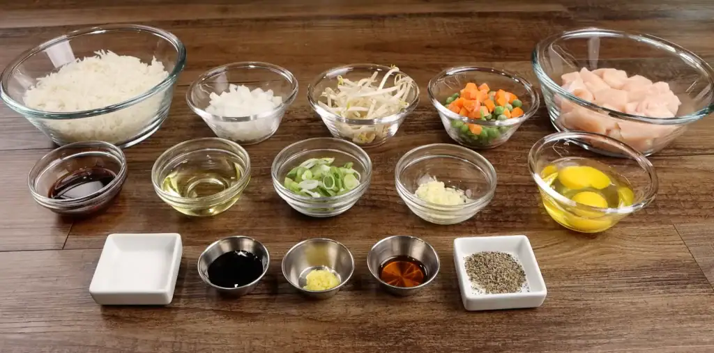 Ingredients for Chicken Fried Rice