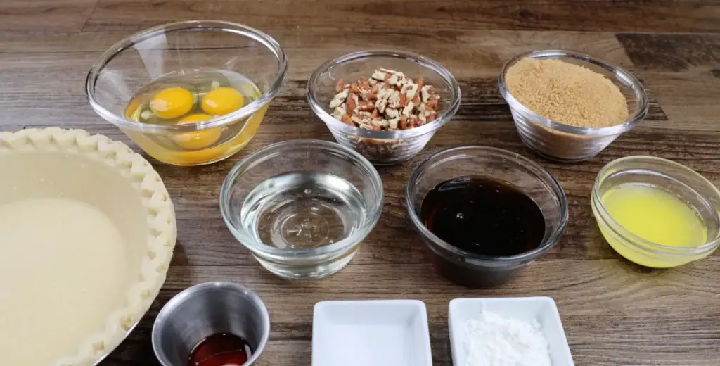 Ingredients for pecan pie