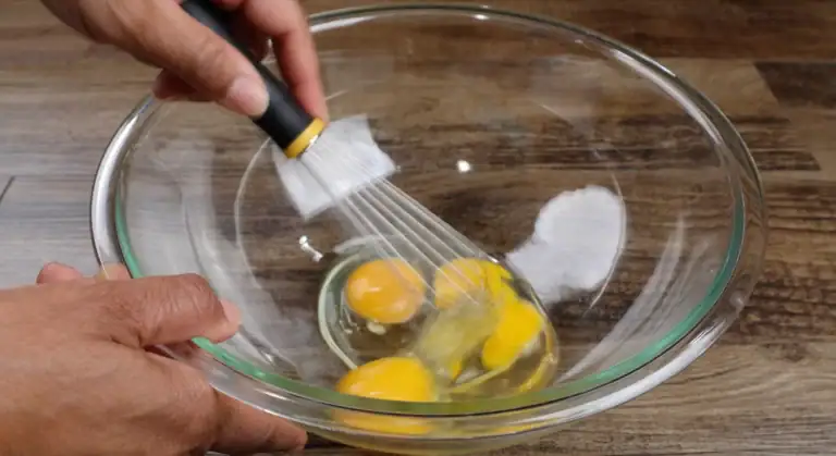 Whisking eggs for pecan pie