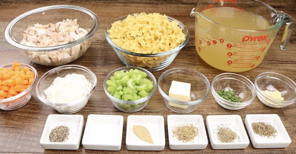 Ingredients for Chicken Noodle Soup