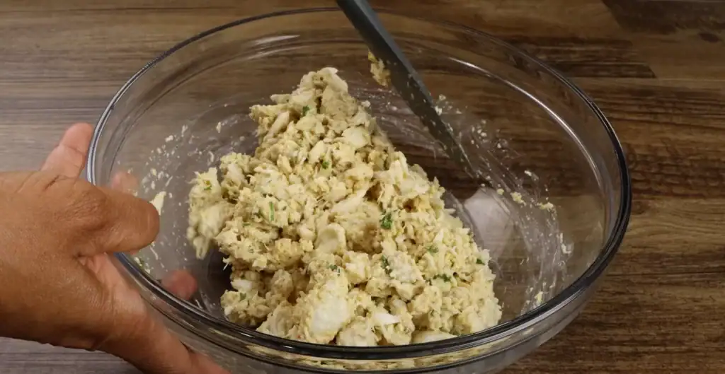Mixing Ingredients for Maryland Crab Cake