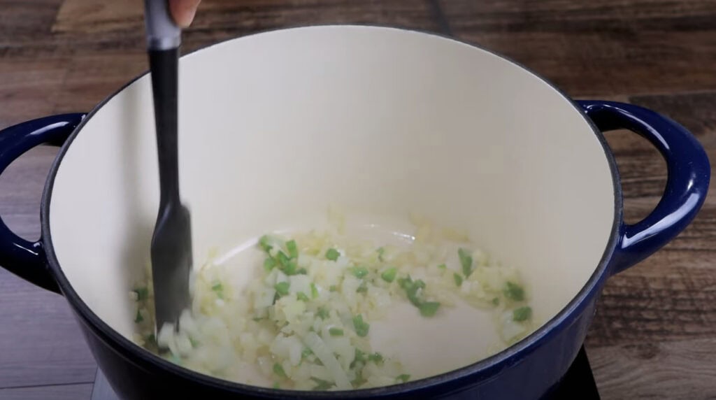 Sautéing the Vegetable for Chicken Tortilla Soup