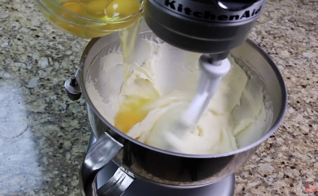 Adding Eggs for Cream Cheese Pound Cake