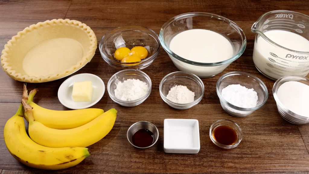 ingredient list for banana cream pie