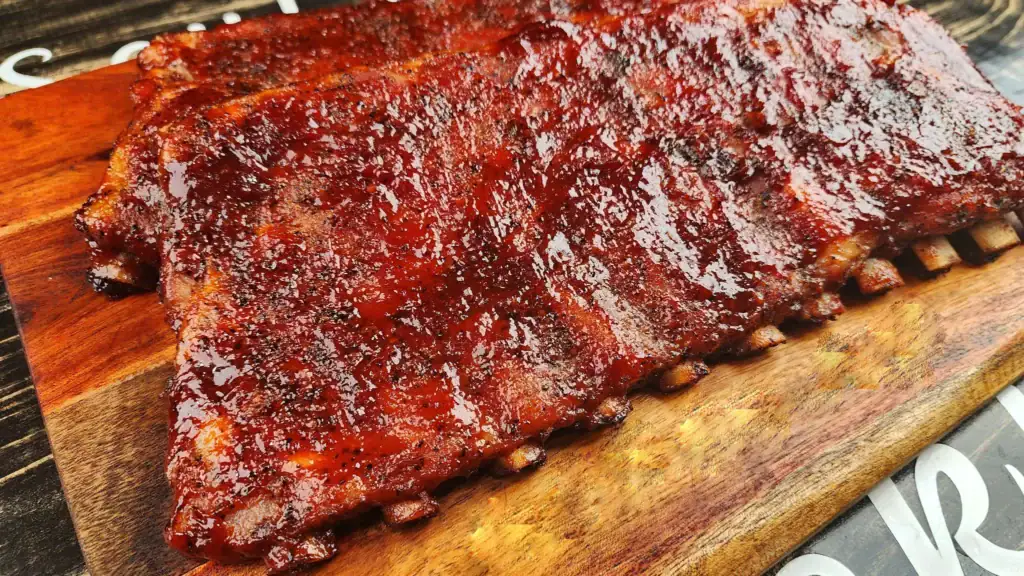 St. Louis Style Ribs on a cutting board