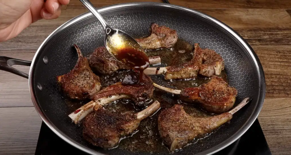 Cooking the Honey Glazed Lamb Chops