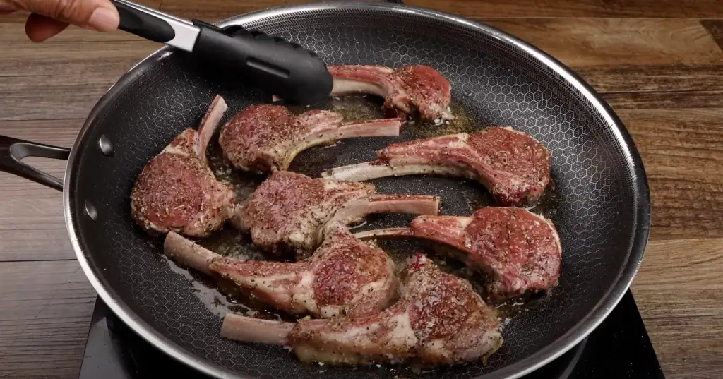 Searing the Lamb Chops