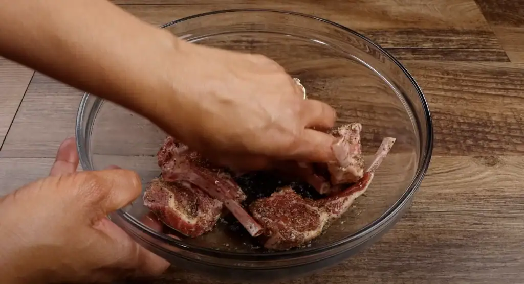 Seasoning the Lamb Chops