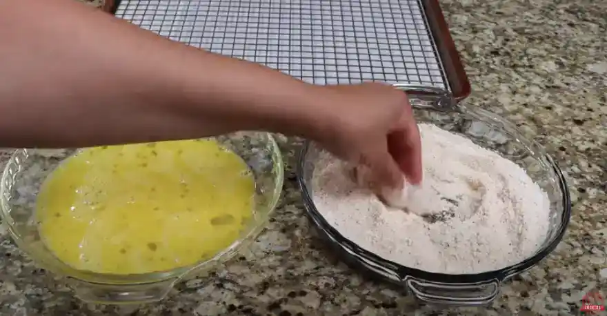 Battering the Catfish Nuggets