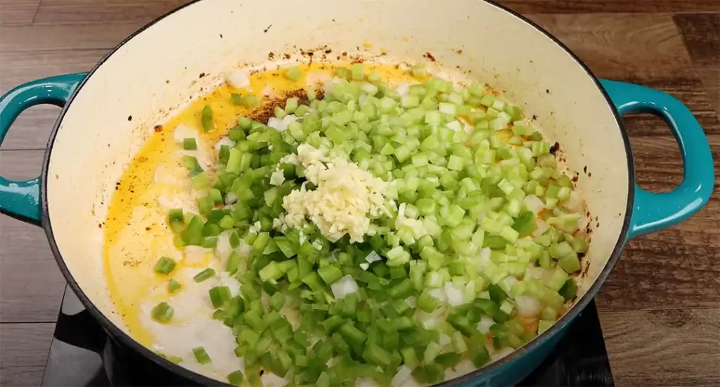 Sautéing vegetable for Jambalaya 