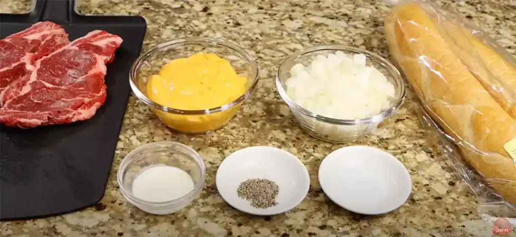 Ingredients for Philly Cheesesteak