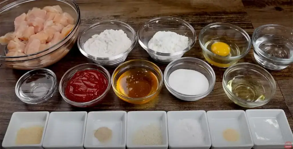 Ingredients for Crispy Honey Chicken