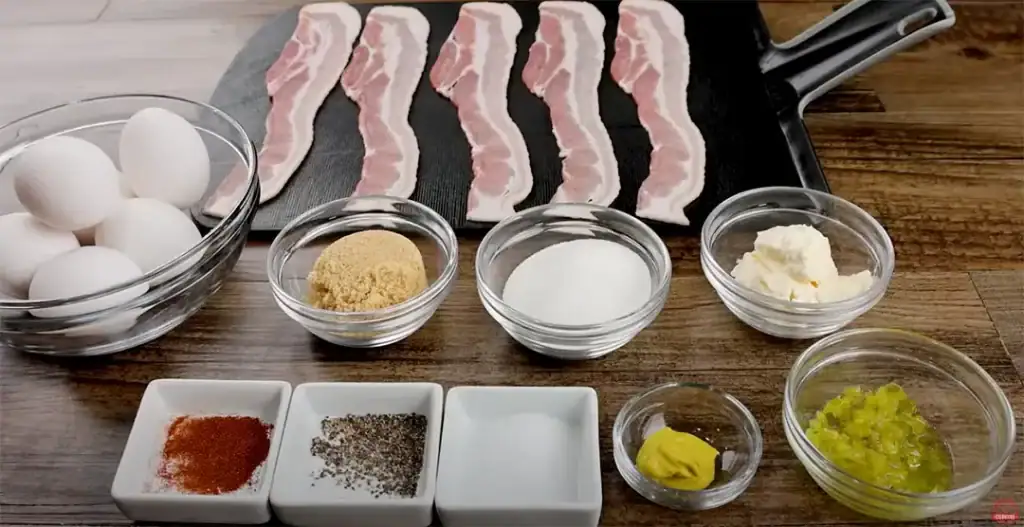 Ingredients for Deviled Eggs & Candied Bacon