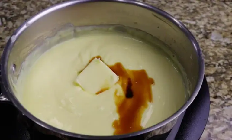 Adding Butter and Vanilla for Chessman Banana Pudding