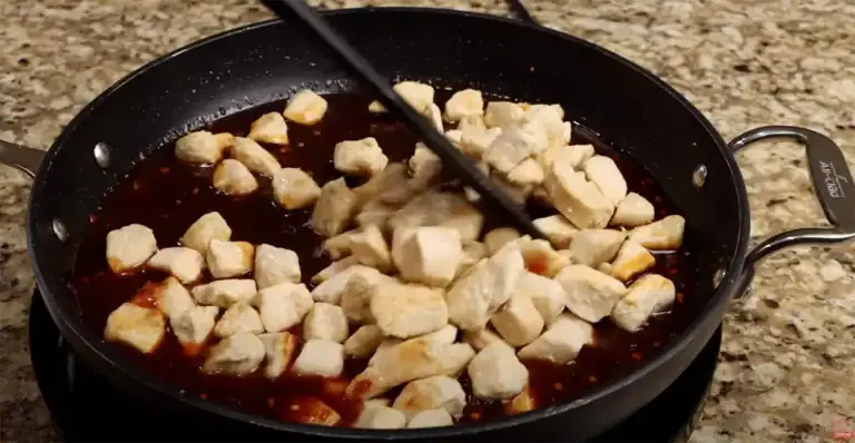 Coating the Chicken for Bourbon Chicken