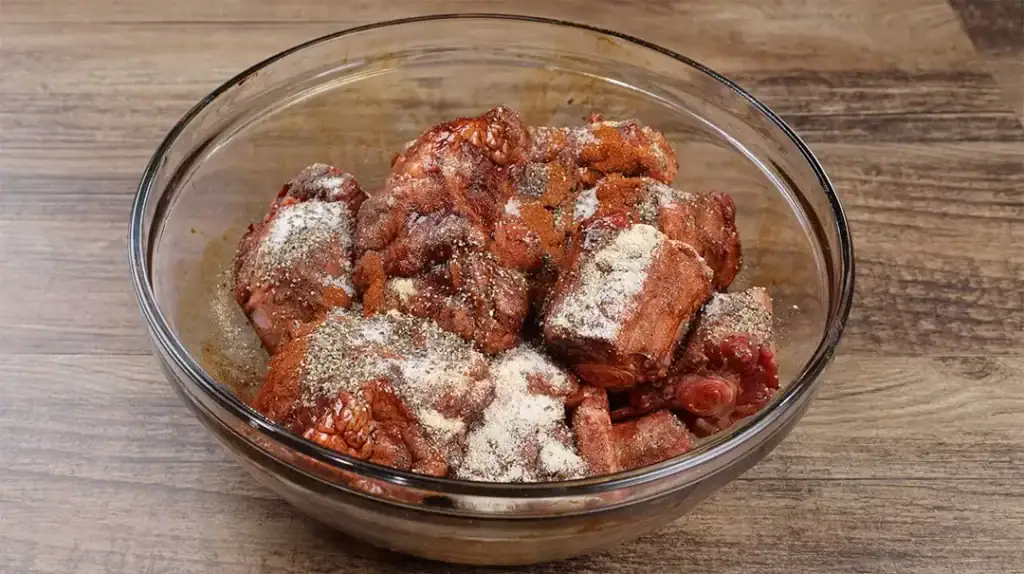 Seasoning the Oxtails