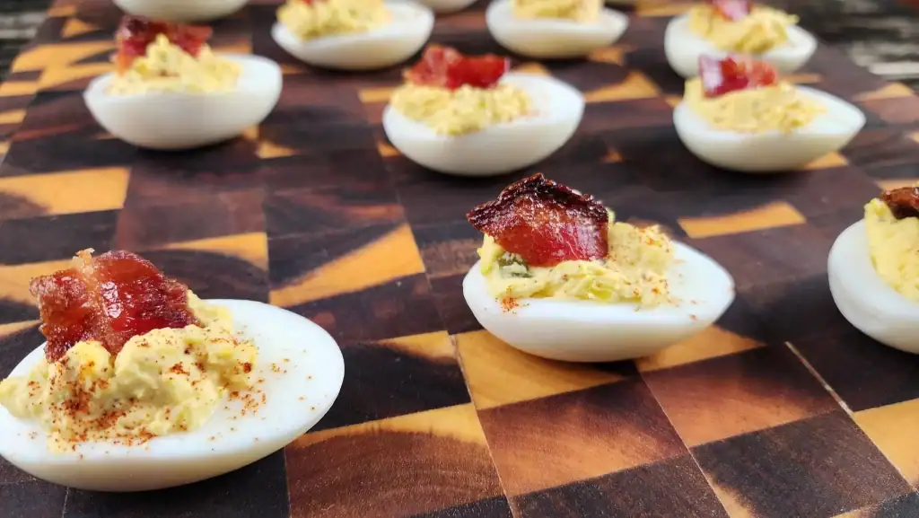 Deviled Eggs and Candied Bacon