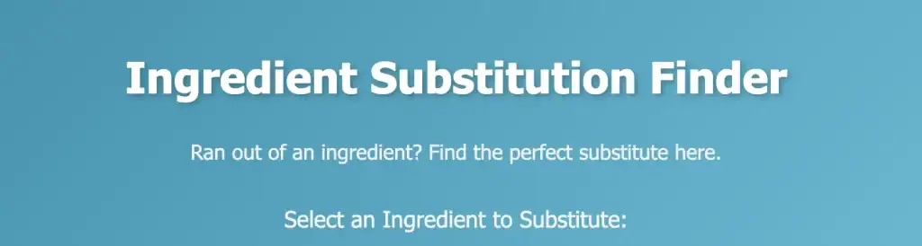 Ingredient Substitution Finder