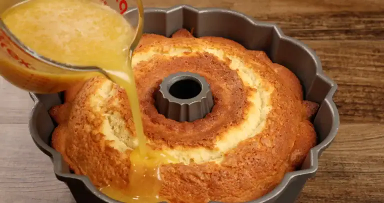 Drizzling the Pound Cake With Butter