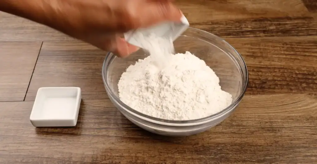Mixing dry ingredients for Butter Pound Cake