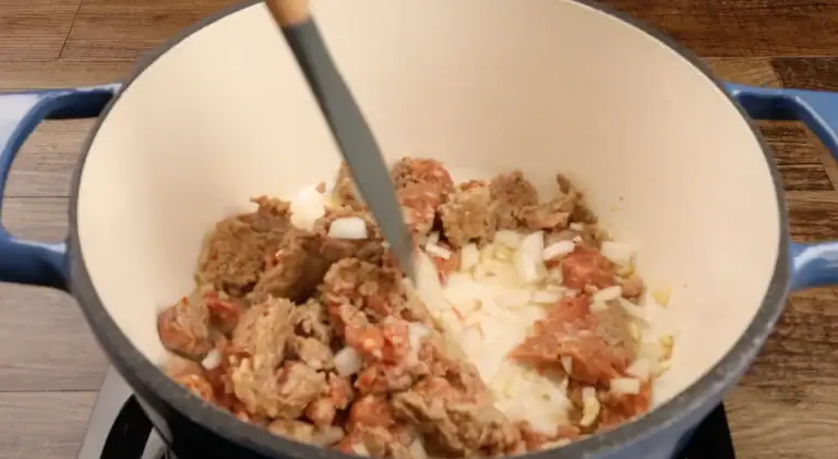 Browning the Sausage for Italian Sausage Soup