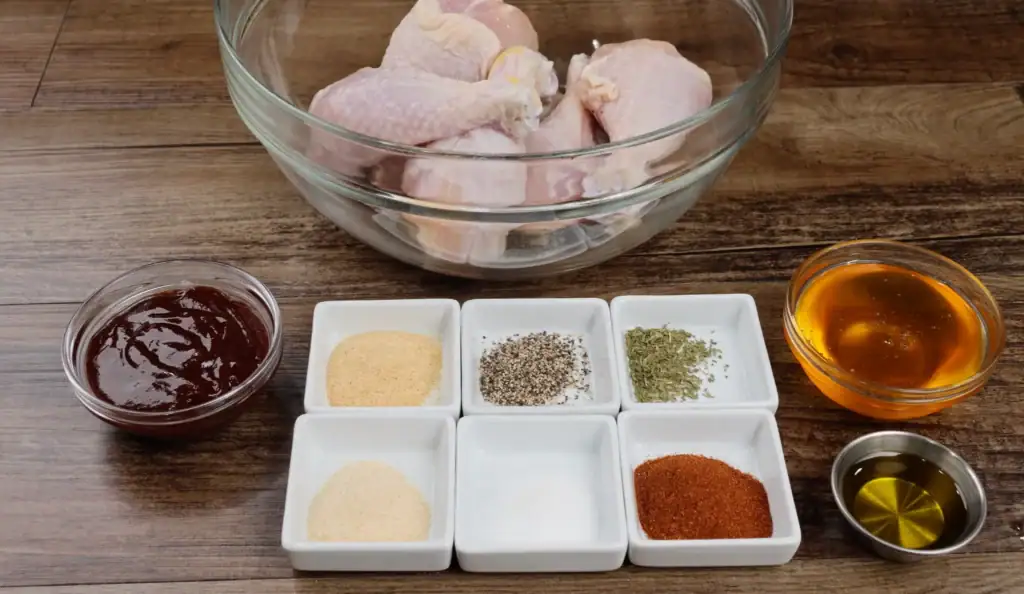 Ingredients for Air Fryer BBQ Chicken Legs
