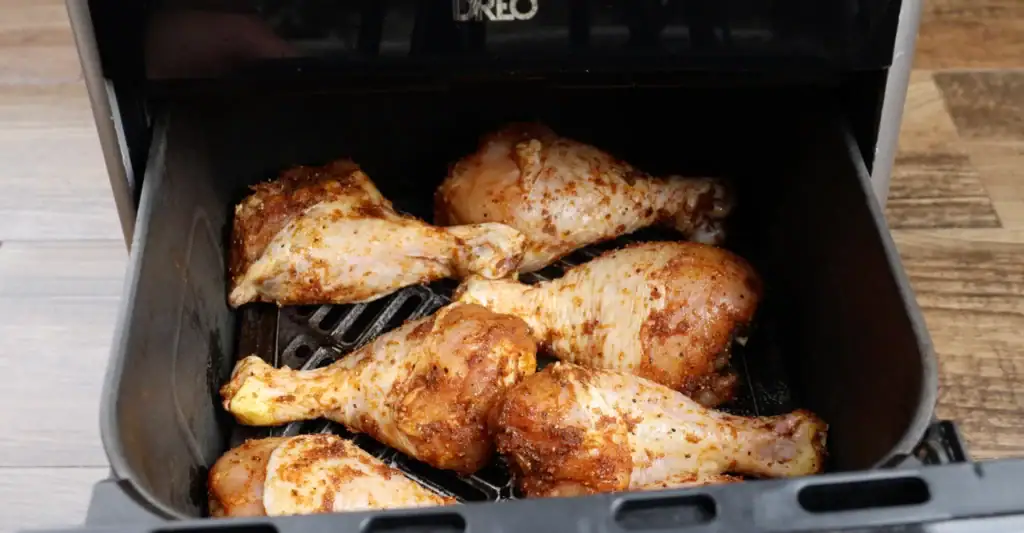 Placing the Chicken Legs in the Air Fryer