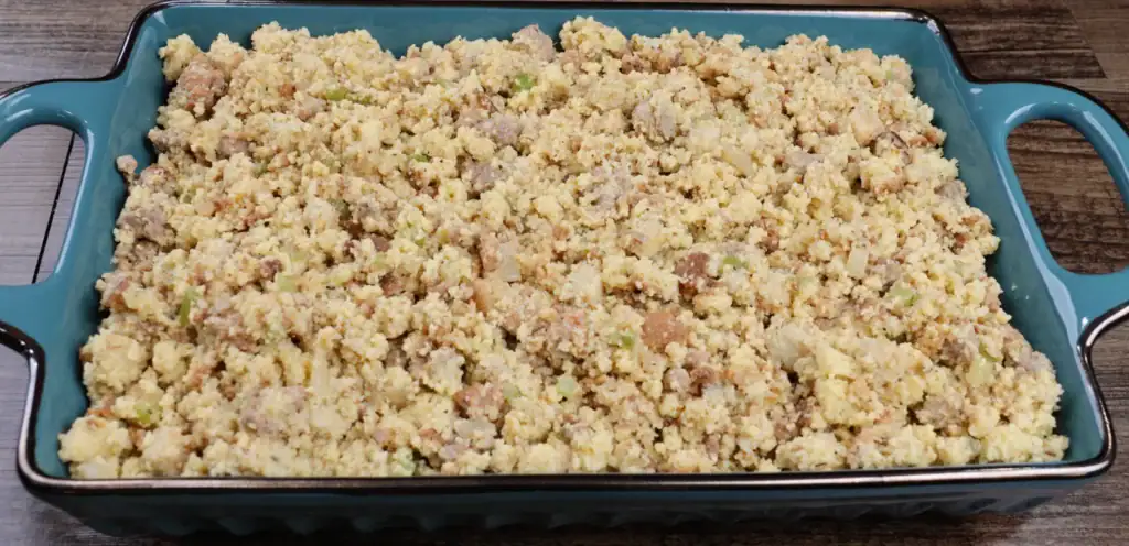 dressing ready for oven