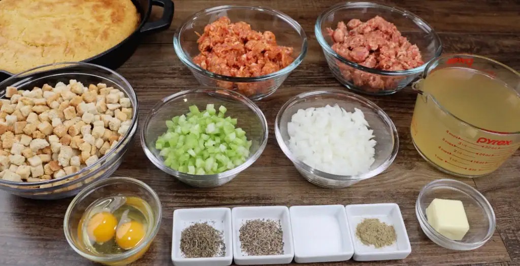 Ingredients for Cornbread Dressing