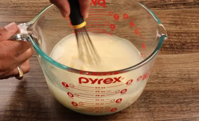 Cream of chicken and mushroom soup mixed with water