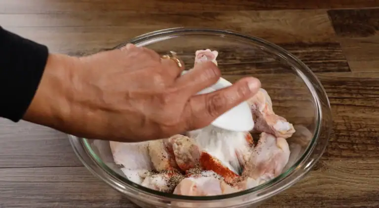 Seasoning the Peach Cobbler Wings