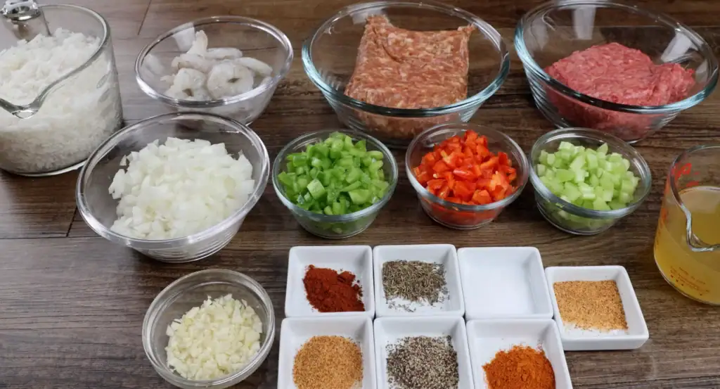 Ingredients for Shrimp Dirty Rice