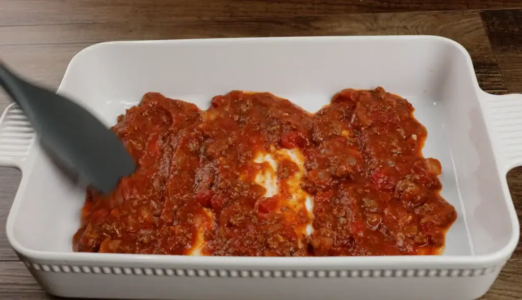 Marinara Sauce in Baking Dish