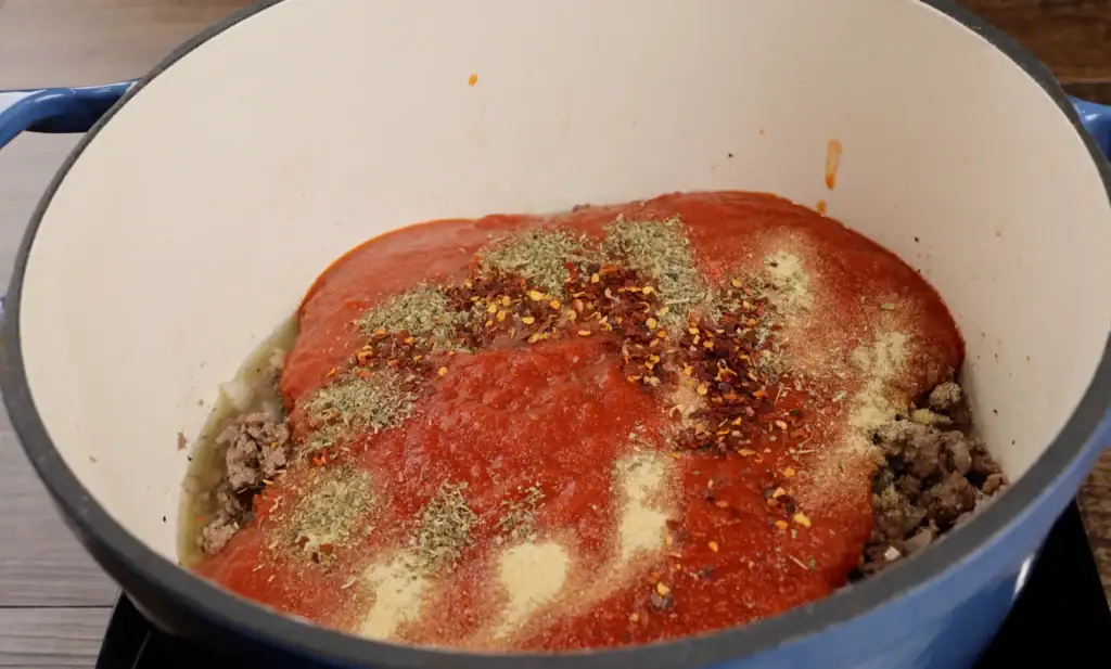 Seasoning the Marinara Sauce