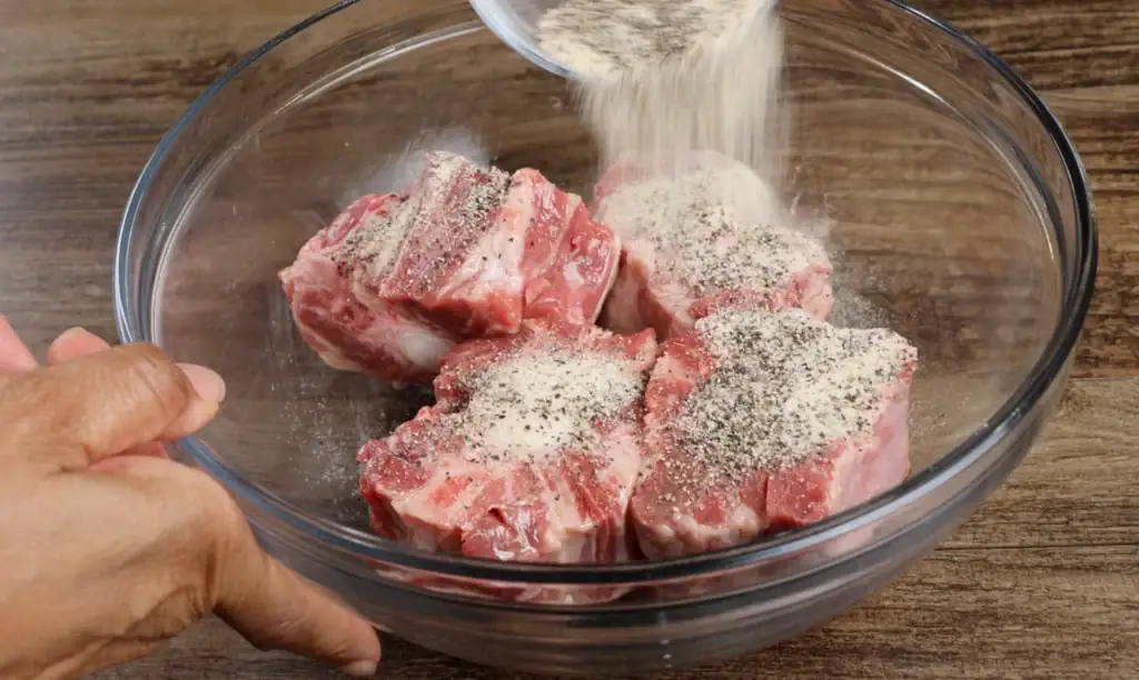Seasoning the Oxtails