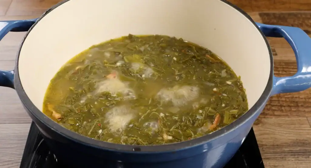 Simmering Mustard Greens