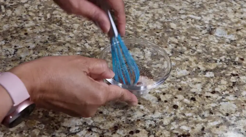 Mixing the Seasoning for Fried Pork Chops