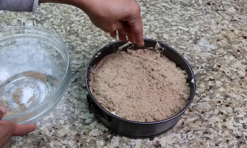 Adding the Top Crumb Layer for Coffee Cake