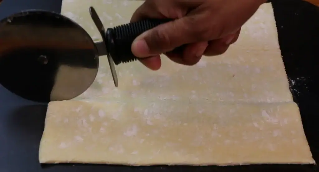 Cutting the Puff Pastry for Fried Apple Pie
