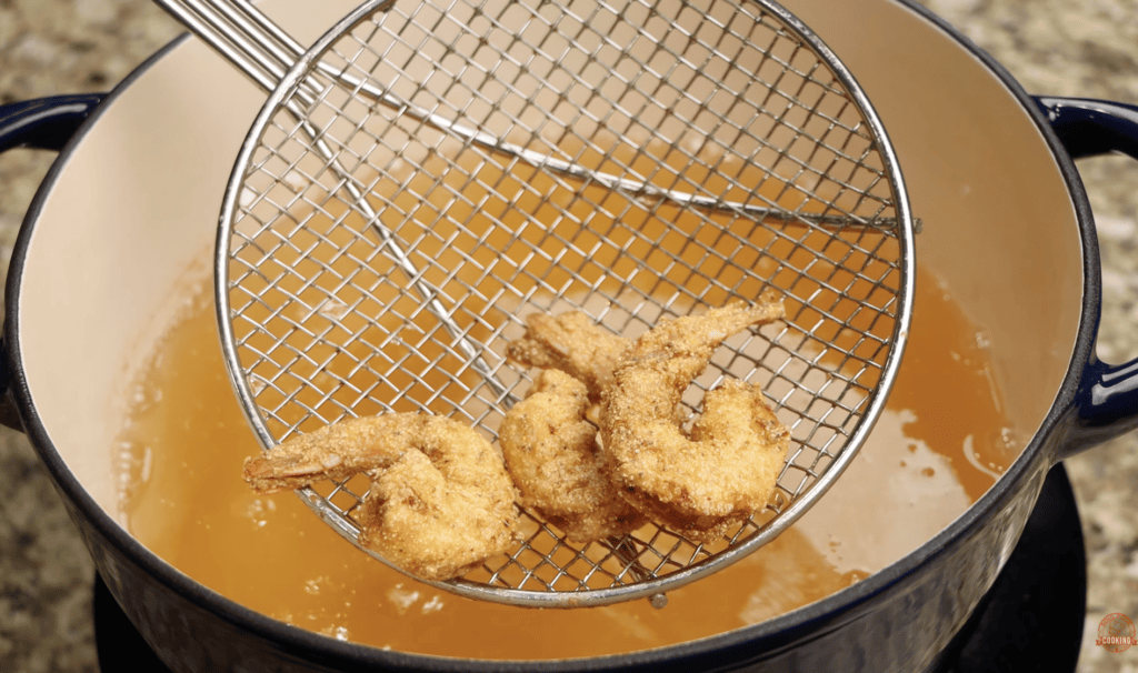 Deep Frying the Shrimp